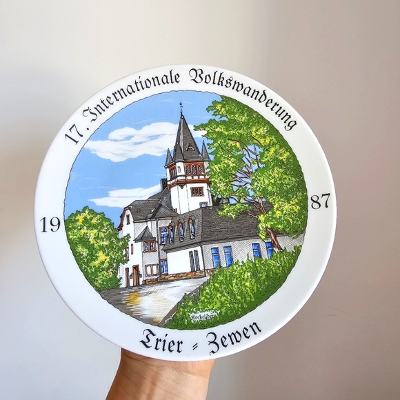 Rare Vintage Decorative Plate with German Scenery 1987 Porcelain - Picture 11 of 12